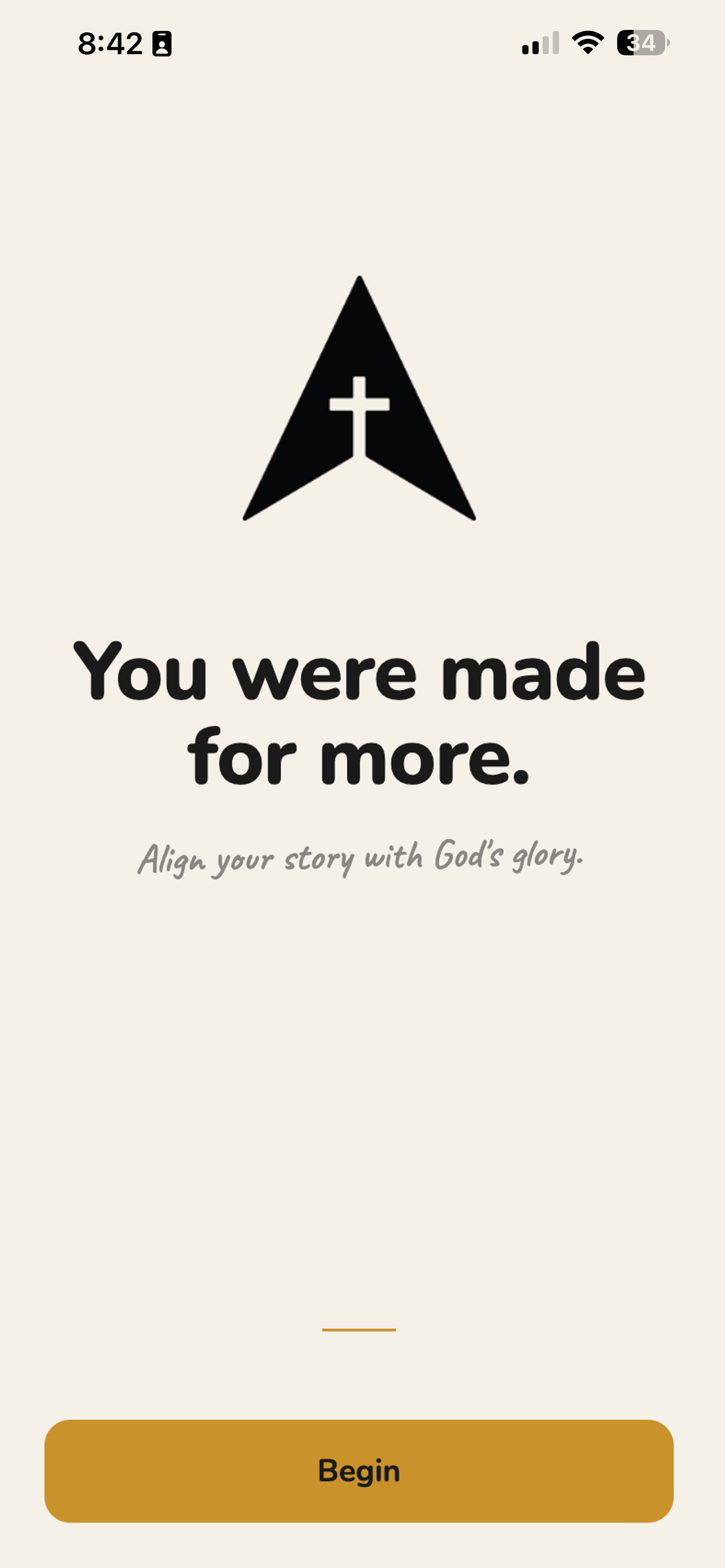 DiscipleOS welcome screen: You were made for more.